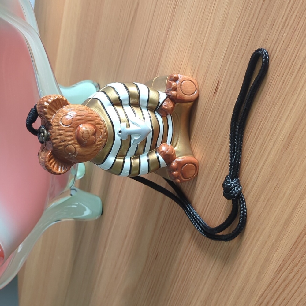 TIMMY WOODS ACAIA WOOD ART PURSE "TEDDY BEAR"STRIPED SHIRT W/ANCHOR MOTIβ¦